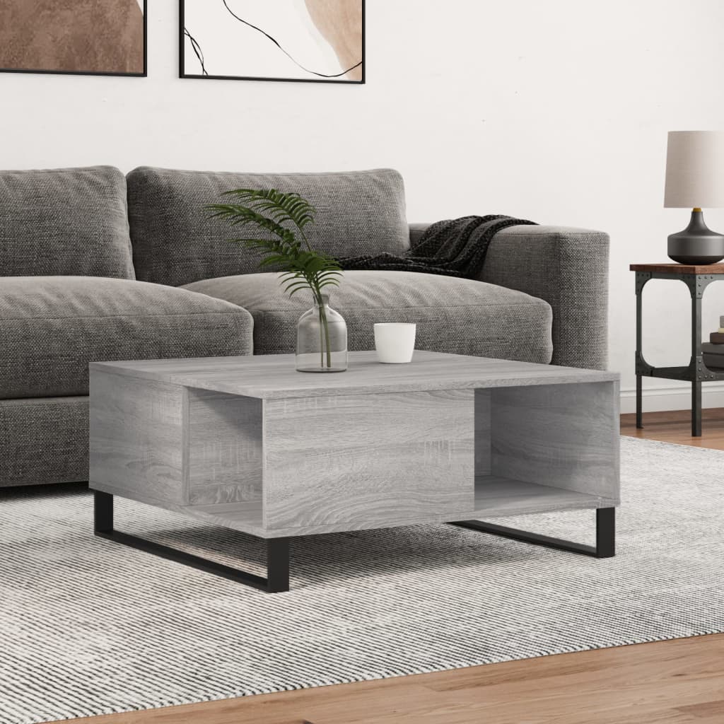 Τραπεζάκι Σαλονιού Γκρι Sonoma 80x80x36,5εκ. Επεξεργασμένο Ξύλο - Pakobazaar