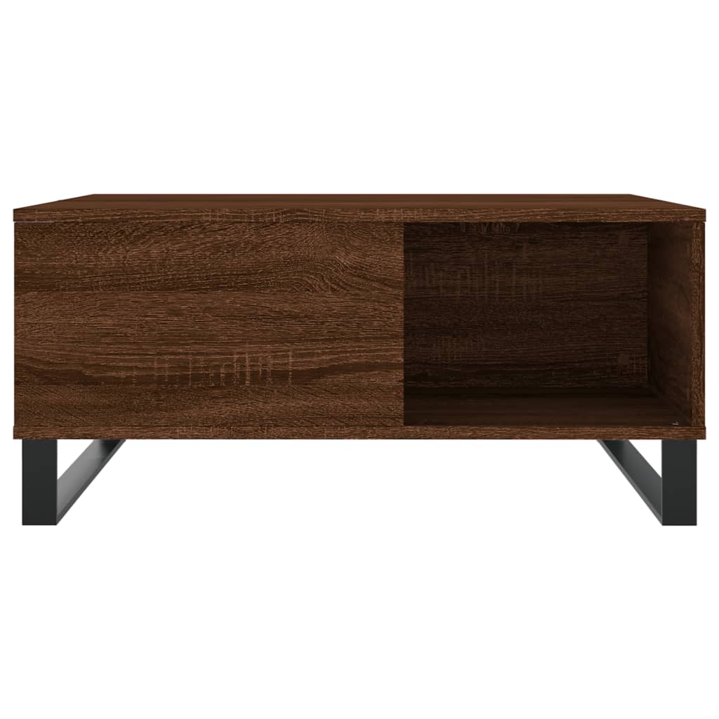 Τραπεζάκι Σαλονιού Καφέ Δρυς 80x80x36,5 εκ. Επεξεργασμένο Ξύλο