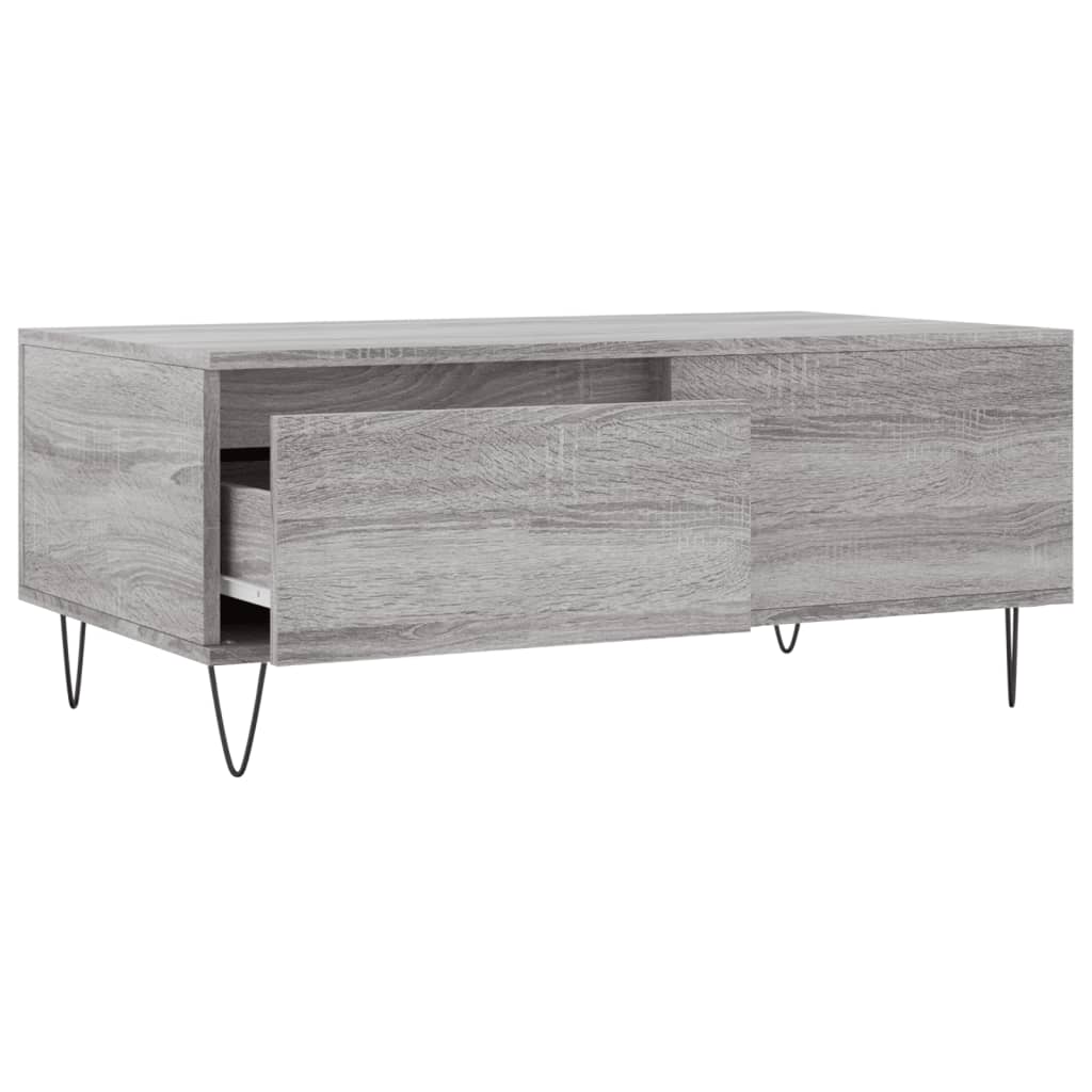 Τραπεζάκι Σαλονιού Γκρι Sonoma 90x50x36,5εκ. Επεξεργασμένο Ξύλο