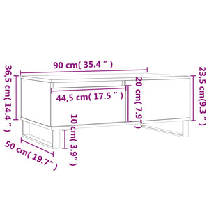 Τραπεζάκι Σαλονιού Μαύρο 90x50x36,5 εκ. Επεξεργασμ. Ξύλο