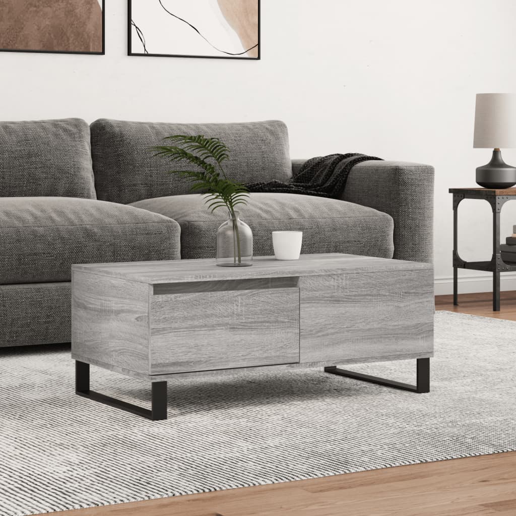 Τραπεζάκι Σαλονιού Γκρι Sonoma 90x50x36,5εκ. Επεξεργασμένο Ξύλο
