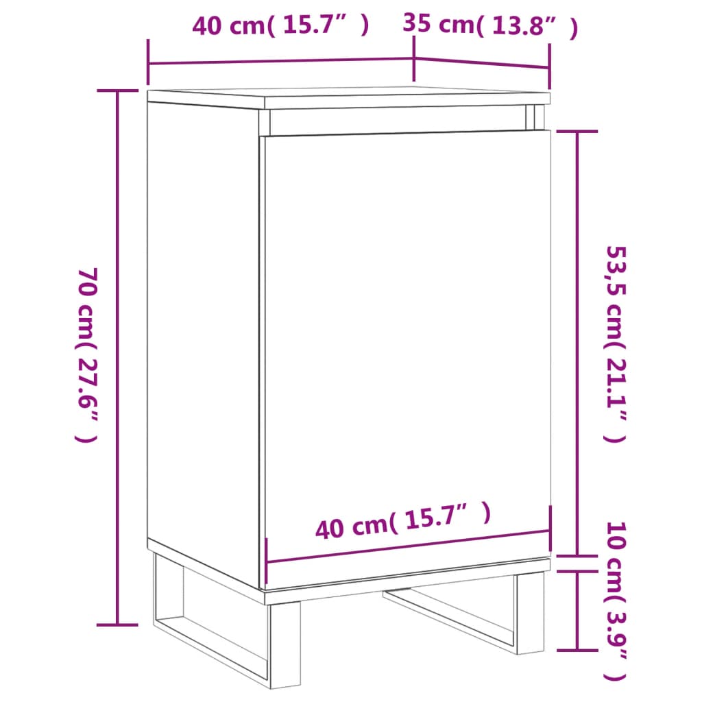 Συρταριέρα Γκρι Σκυροδ. 40 x 35 x 70 εκ. από Επεξεργασμένο Ξύλο - Pakobazaar