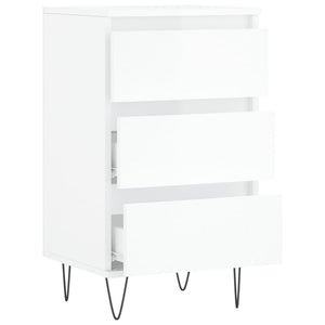 Συρταριέρα Γυαλιστερή Λευκή 40 x 35 x 70 εκ. από Επεξεργ. Ξύλο