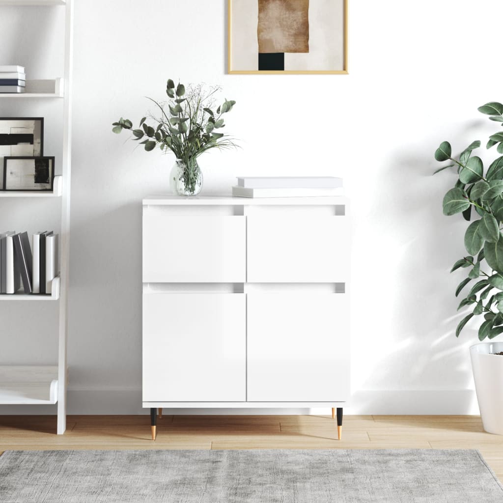 Ντουλάπι Γυαλιστερό Λευκό 60x35x70 εκ. από Επεξεργασμένο Ξύλο - Pakobazaar