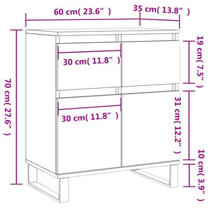 Συρταριέρα Sonoma Δρυς 60x35x70 εκ. Επεξεργασμένο Ξύλο