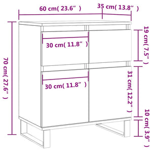 Ντουλάπι Γκρι Sonoma 60x35x70 εκ. από Επεξεργασμένο Ξύλο