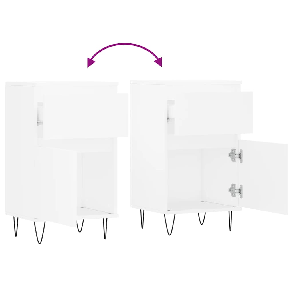Ντουλάπια 2 τεμ. Λευκά 40 x 35 x 70 εκ. από Επεξεργασμένο Ξύλο