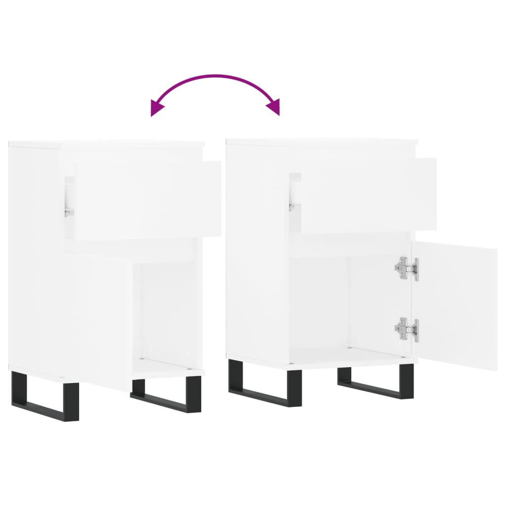 Συρταριέρα Λευκή 40 x 35 x 70 εκ. από Επεξεργασμένο Ξύλο