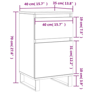 Συρταριέρα Γκρι Σκυροδ. 40 x 35 x 70 εκ. από Επεξεργασμένο Ξύλο