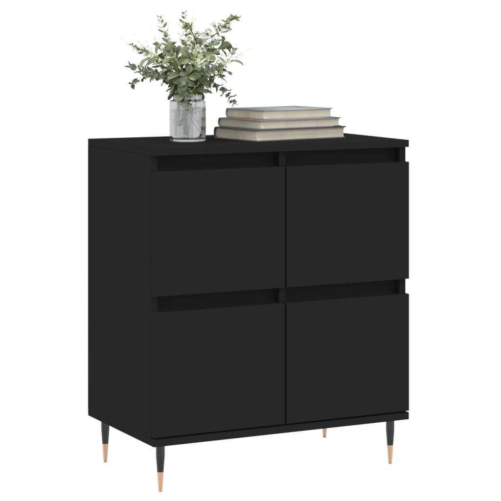 Ντουλάπι Μαύρο 60x35x70 εκ. από Επεξεργασμένο Ξύλο