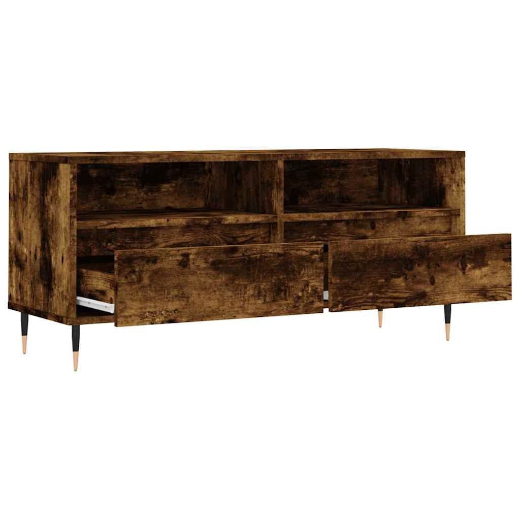 Έπιπλο Τηλεόρασης Καπνιστή Δρυς 100x34,5x44,5 εκ. Επεξ. Ξύλο