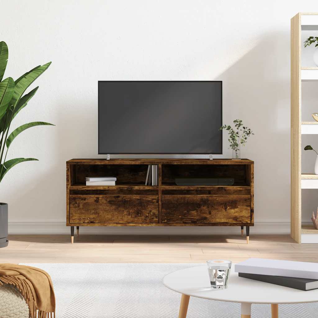 Έπιπλο Τηλεόρασης Καπνιστή Δρυς 100x34,5x44,5 εκ. Επεξ. Ξύλο