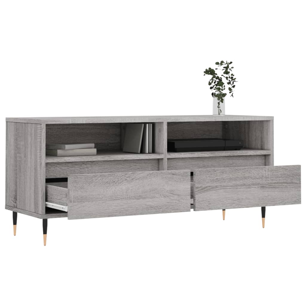 Έπιπλο Τηλεόρασης Γκρι Sonoma 100x34,5x44,5 εκ. Επεξεργ. Ξύλο