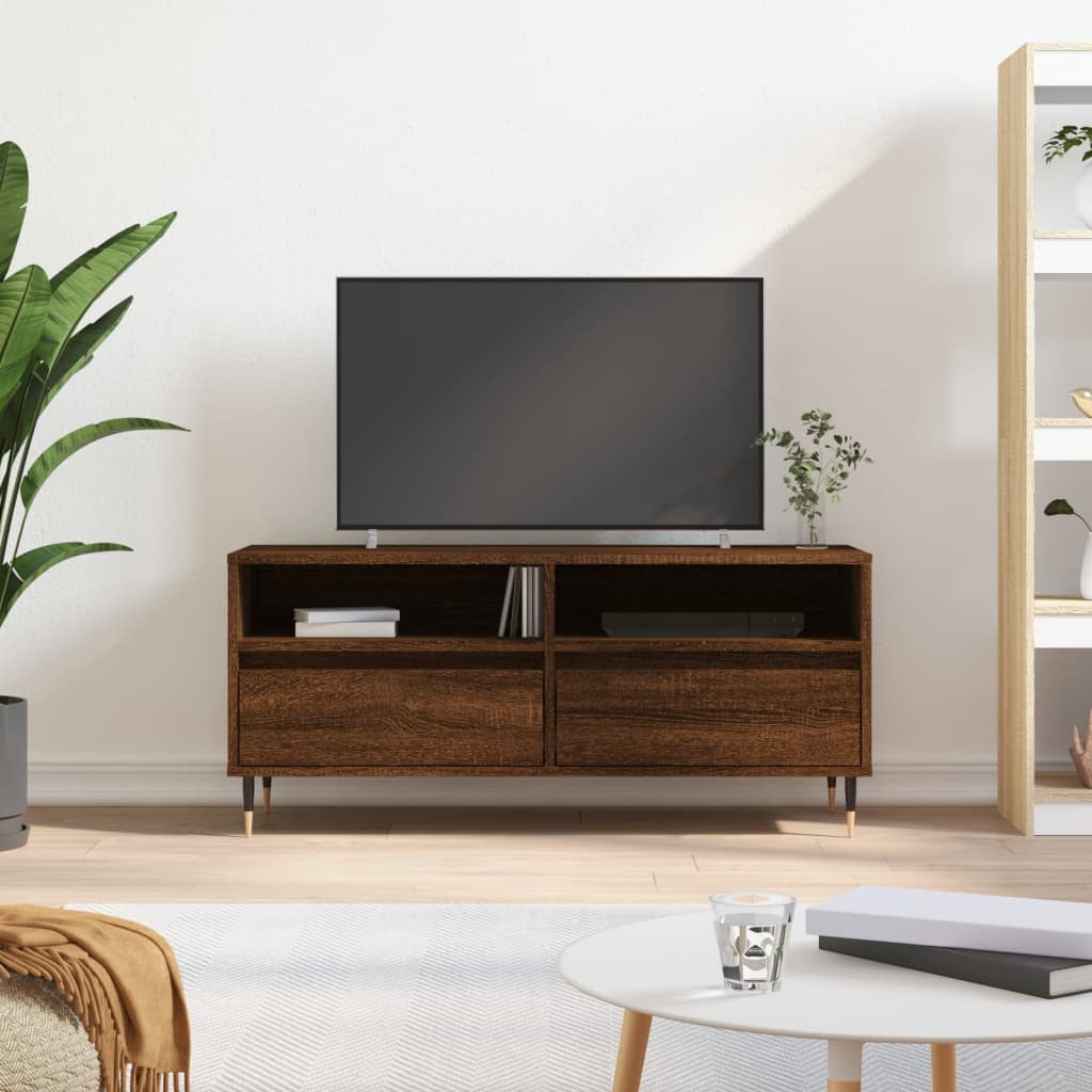 Έπιπλο Τηλεόρασης Καφέ Δρυς 100x34,5x44,5 εκ. Επεξεργ. Ξύλο