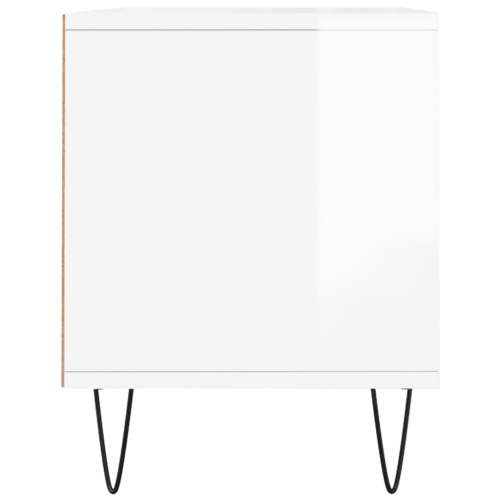 Έπιπλο Τηλεόρασης Γυαλ. Λευκό 100x34,5x44,5 εκ. Επεξεργ. Ξύλο