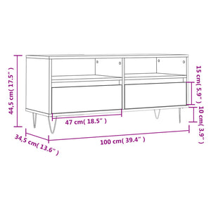 Έπιπλο Τηλεόρασης Καφέ Δρυς 100x34,5x44,5 εκ. Επεξεργ. Ξύλο