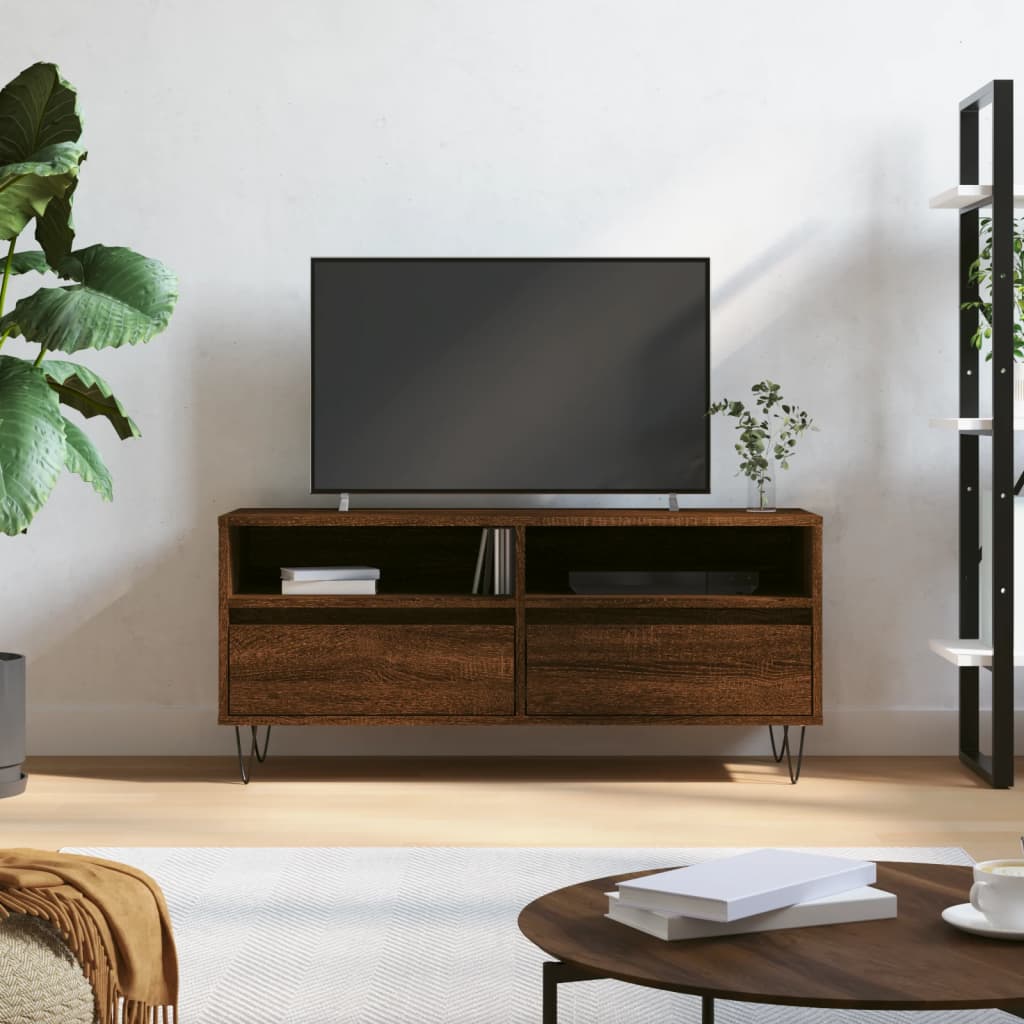 Έπιπλο Τηλεόρασης Καφέ Δρυς 100x34,5x44,5 εκ. Επεξεργ. Ξύλο