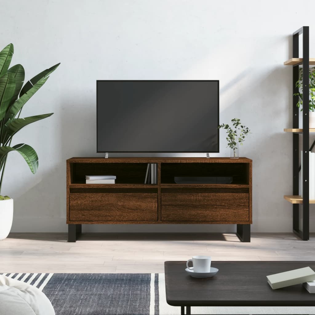Έπιπλο Τηλεόρασης Καφέ Δρυς 100x34,5x44,5 εκ. Επεξεργ. Ξύλο