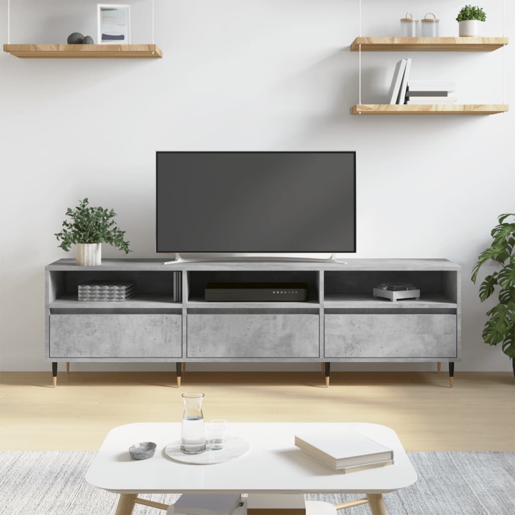 Έπιπλο Τηλεόρασης Γκρι Σκυρ. 150x30x44,5 εκ. Επεξ. Ξύλο - Pakobazaar