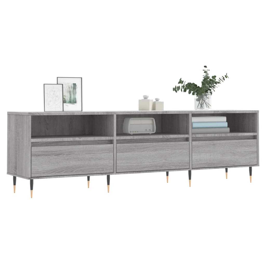 Έπιπλο Τηλεόρασης Γκρι Sonoma 150x30x44,5 εκ. από Επεξεργ. Ξύλο