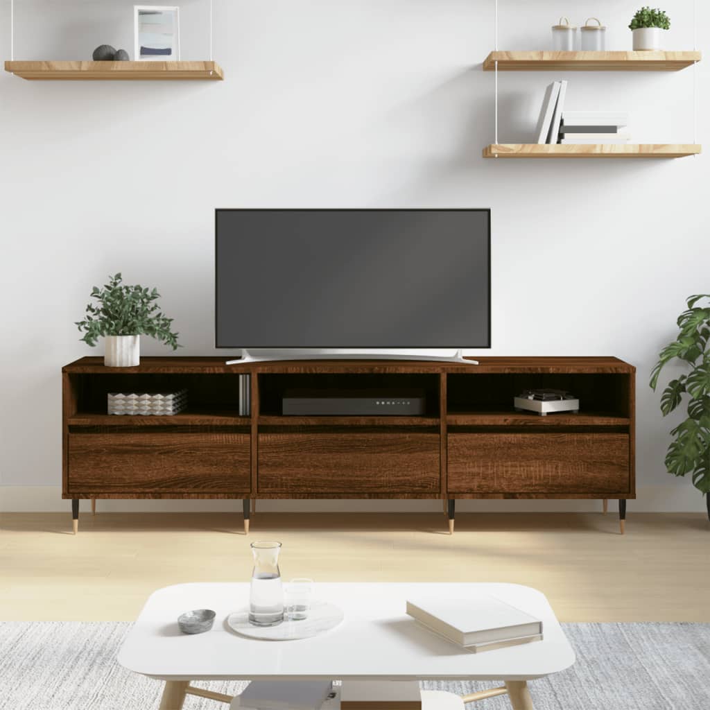 Έπιπλο Τηλεόρασης Καφέ Δρυς 150x30x44,5 εκ. Επεξεργασμένο Ξύλο