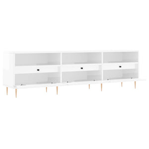 Έπιπλο Τηλεόρασης Γυαλ. Λευκό 150x30x44,5 εκ Επεξεργασμένο Ξύλο