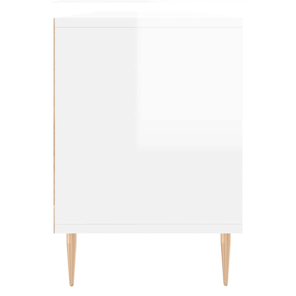 Έπιπλο Τηλεόρασης Γυαλ. Λευκό 150x30x44,5 εκ Επεξεργασμένο Ξύλο