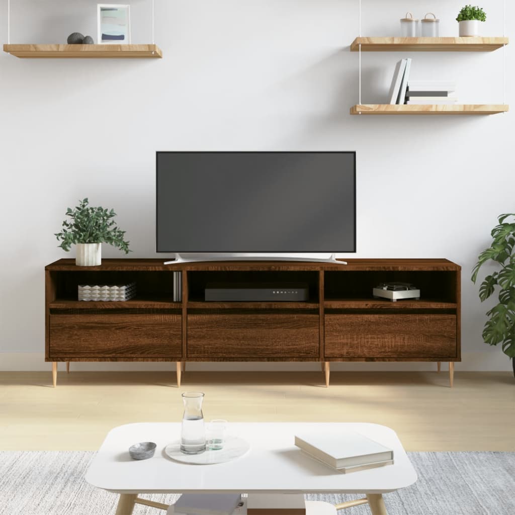 Έπιπλο Τηλεόρασης Καφέ Δρυς 150x30x44,5 εκ. Επεξεργασμένο Ξύλο