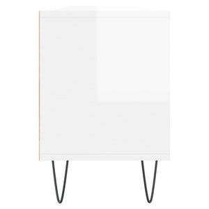 Έπιπλο Τηλεόρασης Γυαλ. Λευκό 150x30x44,5 εκ Επεξεργασμένο Ξύλο