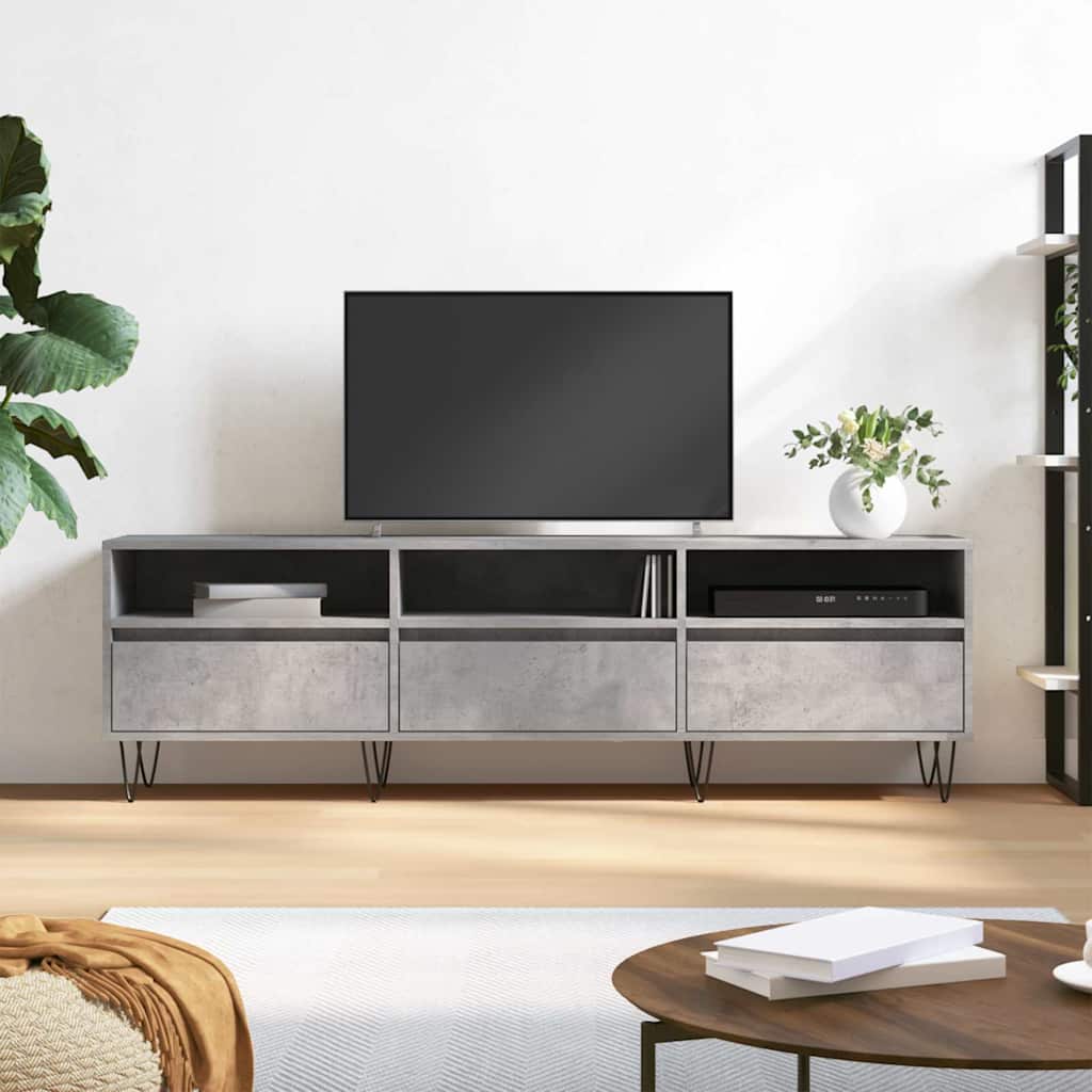 Έπιπλο Τηλεόρασης Γκρι Σκυρ. 150x30x44,5 εκ. Επεξ. Ξύλο - Pakobazaar