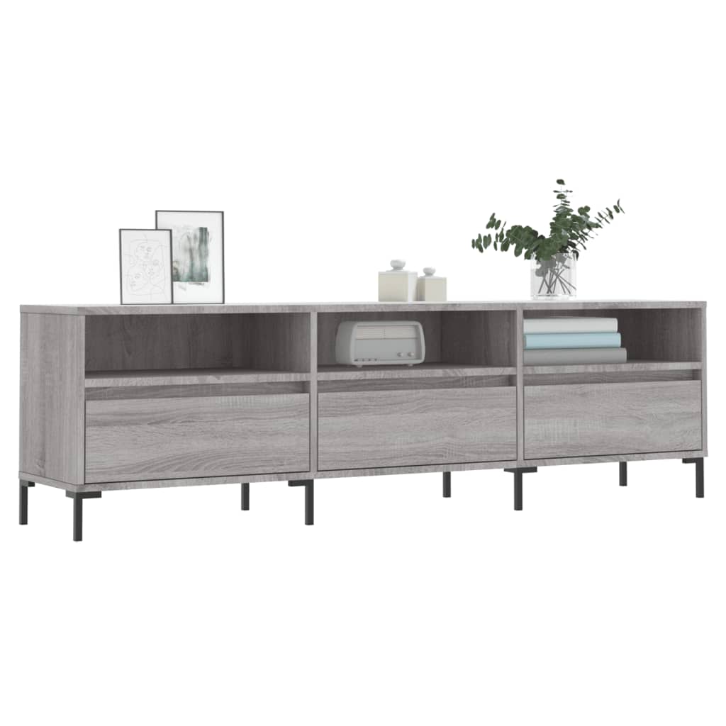 Έπιπλο Τηλεόρασης Γκρι Sonoma 150x30x44,5 εκ. από Επεξεργ. Ξύλο