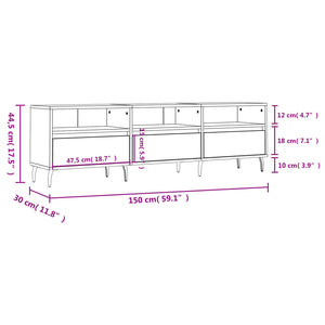 Έπιπλο Τηλεόρασης Λευκό 150x30x44,5 εκ. Επεξεργασμένο Ξύλο