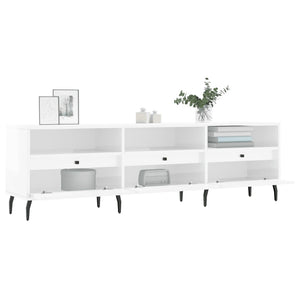 Έπιπλο Τηλεόρασης Γυαλ. Λευκό 150x30x44,5 εκ Επεξεργασμένο Ξύλο