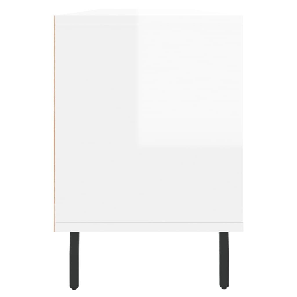 Έπιπλο Τηλεόρασης Γυαλ. Λευκό 150x30x44,5 εκ Επεξεργασμένο Ξύλο