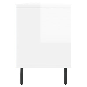 Έπιπλο Τηλεόρασης Γυαλ. Λευκό 150x30x44,5 εκ Επεξεργασμένο Ξύλο