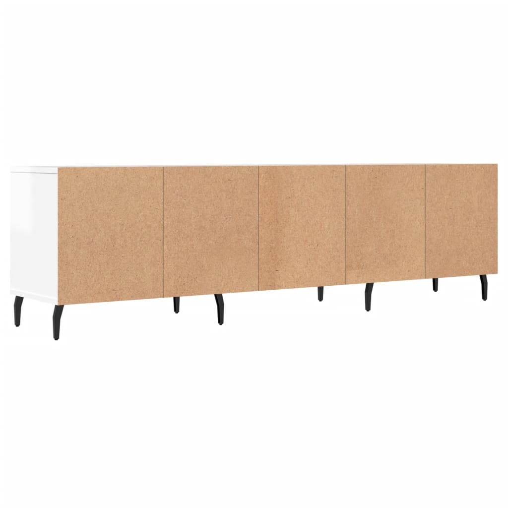 Έπιπλο Τηλεόρασης Γυαλ. Λευκό 150x30x44,5 εκ Επεξεργασμένο Ξύλο
