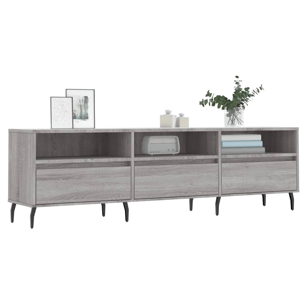 Έπιπλο Τηλεόρασης Γκρι Sonoma 150x30x44,5 εκ. από Επεξεργ. Ξύλο