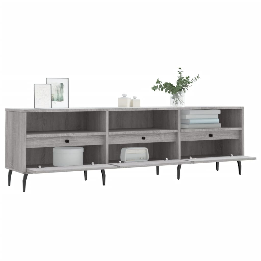 Έπιπλο Τηλεόρασης Γκρι Sonoma 150x30x44,5 εκ. από Επεξεργ. Ξύλο