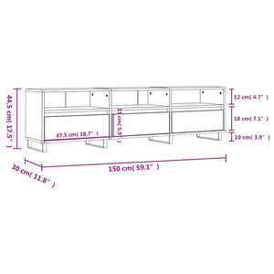 Έπιπλο Τηλεόρασης Λευκό 150x30x44,5 εκ. Επεξεργασμένο Ξύλο - Pakobazaar