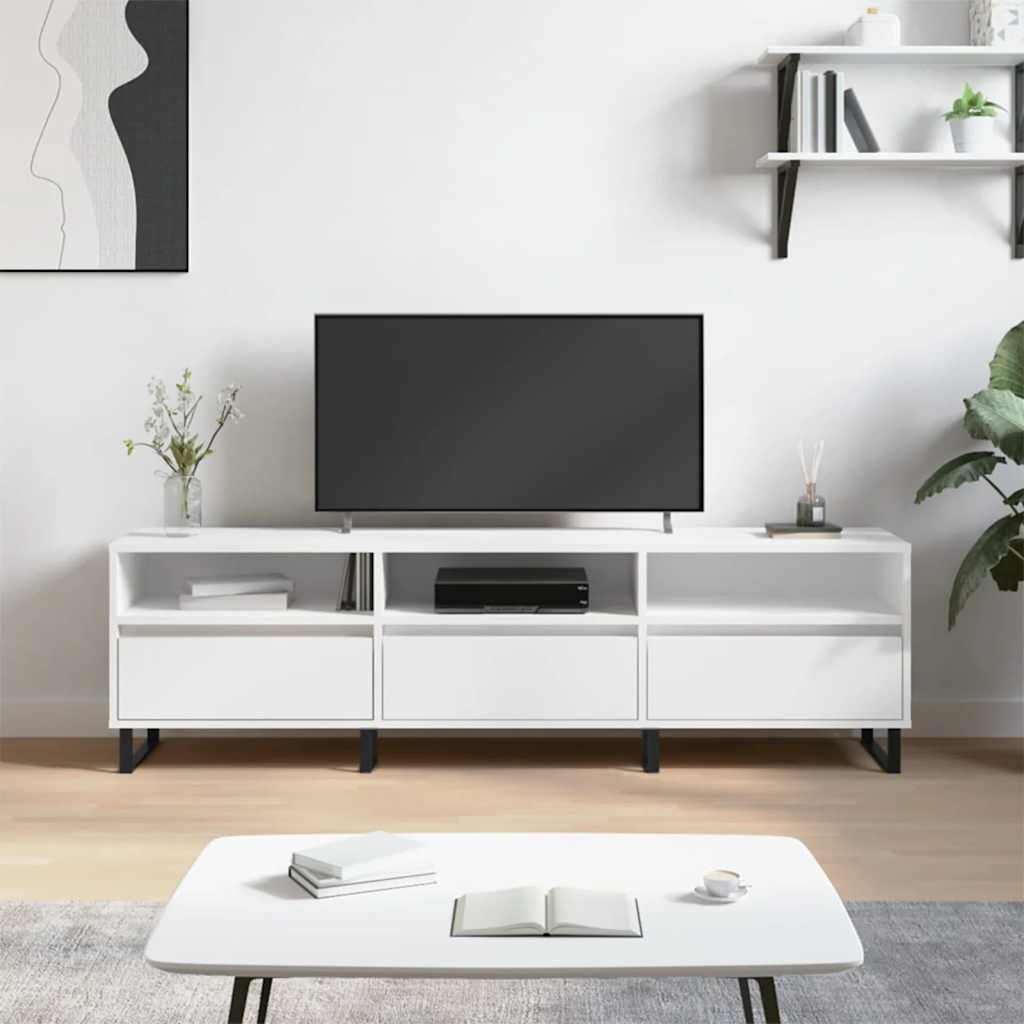 Έπιπλο Τηλεόρασης Λευκό 150x30x44,5 εκ. Επεξεργασμένο Ξύλο - Pakobazaar