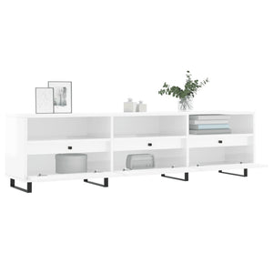 Έπιπλο Τηλεόρασης Γυαλ. Λευκό 150x30x44,5 εκ Επεξεργασμένο Ξύλο - Pakobazaar