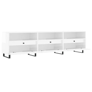 Έπιπλο Τηλεόρασης Γυαλ. Λευκό 150x30x44,5 εκ Επεξεργασμένο Ξύλο - Pakobazaar
