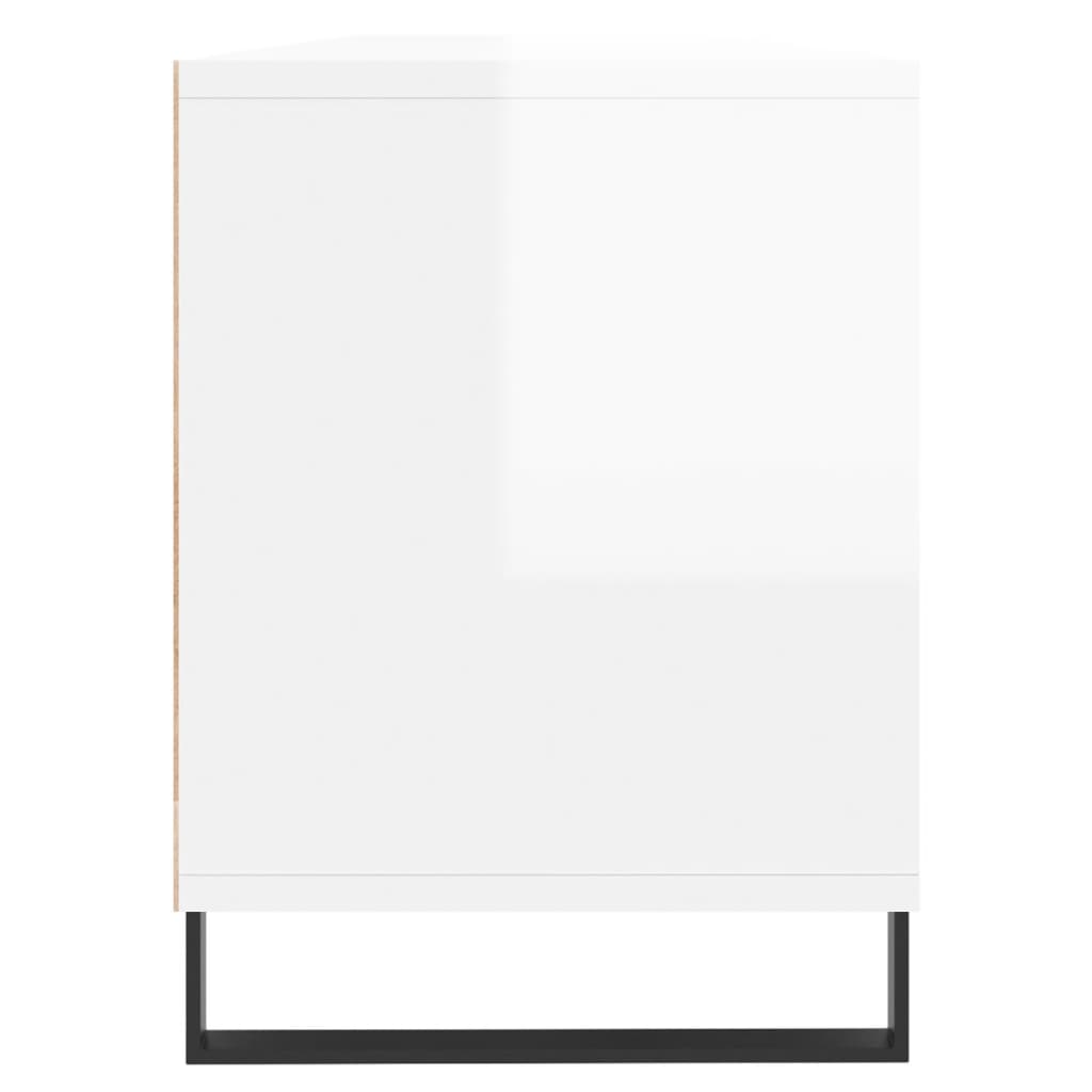 Έπιπλο Τηλεόρασης Γυαλ. Λευκό 150x30x44,5 εκ Επεξεργασμένο Ξύλο - Pakobazaar