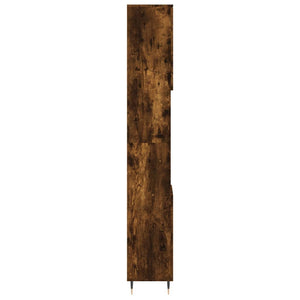 Ντουλάπι Μπάνιου Καπνιστή Δρυς 30x30x190 εκ. Επεξεργασμένο Ξύλο - Pakobazaar