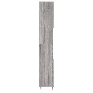 Ντουλάπι Μπάνιου Γκρι Sonoma 30x30x190 εκ. Επεξεργασμένο Ξύλο