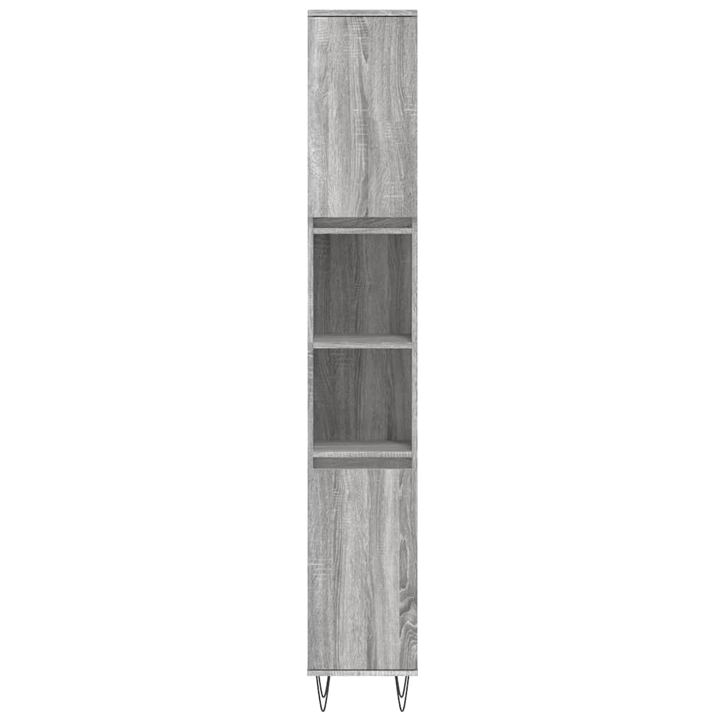 Ντουλάπι Μπάνιου Γκρι Sonoma 30x30x190 εκ. Επεξεργασμένο Ξύλο