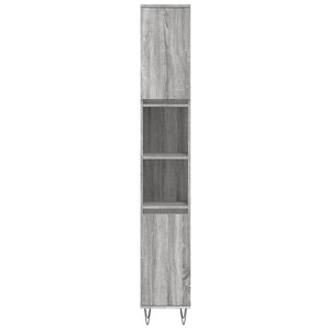 Ντουλάπι Μπάνιου Γκρι Sonoma 30x30x190 εκ. Επεξεργασμένο Ξύλο