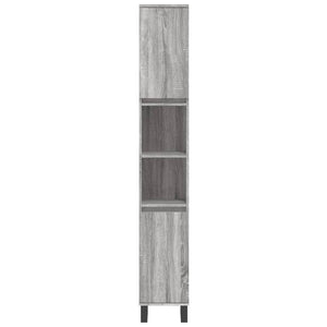 Ντουλάπι Μπάνιου Γκρι Sonoma 30x30x190 εκ. Επεξεργασμένο Ξύλο - Pakobazaar