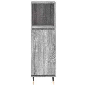 Ντουλάπι Μπάνιου Γκρι Sonoma 30x30x100 εκ. Επεξεργασμένο Ξύλο - Pakobazaar