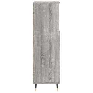 Ντουλάπι Μπάνιου Γκρι Sonoma 30x30x100 εκ. Επεξεργασμένο Ξύλο - Pakobazaar